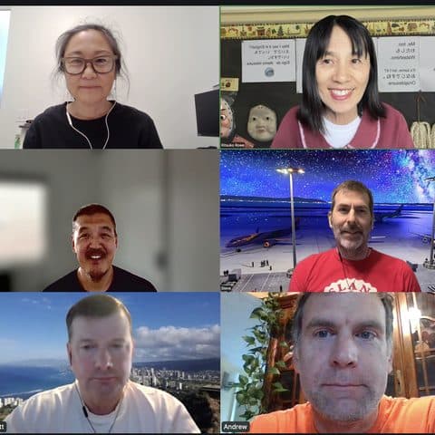Adult students in an online Japanese class